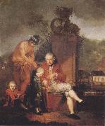 Januarius Zick Gottfried Peter de Requile with his two sons and Mercury oil painting reproduction